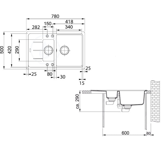 Кухонная мойка Franke Basis BFG 651-78 (114.0272.634) гранитная - врезная - оборотная - цвет Сахара