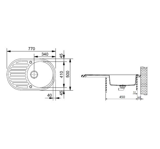 Кухонная мойка Franke RONDA ROG 611 шторм 770x500 (114.0381.066)