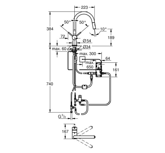 Смеситель для кухни сенсорный Grohe Minta Touch 31358002