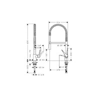 Змішувач Hansgrohe Cento XXL для кухні 2jet Semi Pro (14806000)