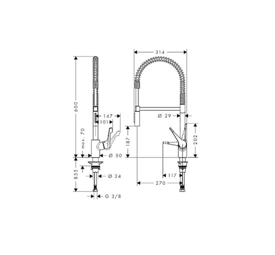 Смеситель Hansgrohe Cento XXL для кухни 2jet Semi Pro (14806000)