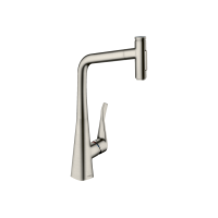 Змішувач Hansgrohe Metris Select 320 2jet кухонний з витяжним виливом Sbox (73816800) Stainless Steel