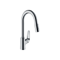 Змішувач Hansgrohe M42-H220 для кухні 2Jet з висувним виливом Sbox Chrome (71820000)