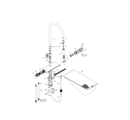 Смеситель Hansgrohe Aquno Select M81 170 3jet кухонный с вытяжным изливом (73837800) Stainless Steel Finish