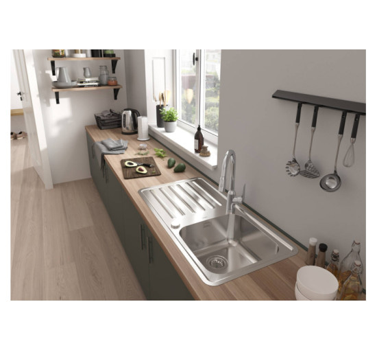 Змішувач Hansgrohe M42-H220 для кухні 2Jet з висувним виливом Sbox Chrome (71820000)