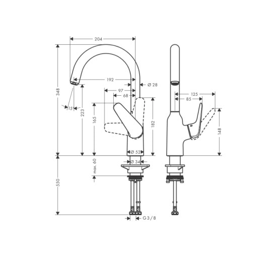 Смеситель Hansgrohe M421-H220 (71802800) Stainless Steel Finish