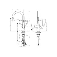 Змішувач Hansgrohe Talis S 220 для кухні з запірним клапаном (72811000)