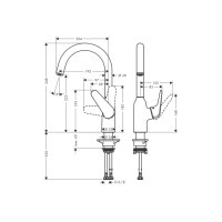 Змішувач Hansgrohe M421-H220 для кухні (71802000)