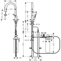 Смеситель hansgrohe Aqittura M91 FilterSystem 210 для кухонной мойки под сталь 76826800