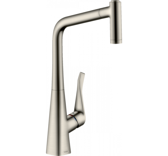 Змішувач на кухню із душовою лійкою HANSGROHE Metris M71 сатин латунь 14820800