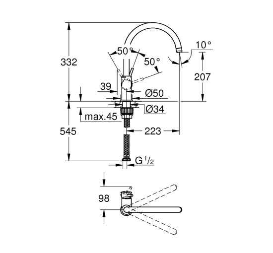 Змішувач для кухні Grohe BauClassic 31234001