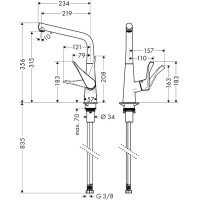 Смеситель для кухни Hansgrohe Metris хром (14823000)