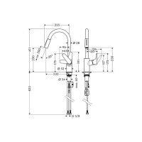 Змішувач Hansgrohe Focus 240 2jet для кухні з висувним виливом Matt Black (31815670)