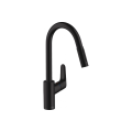 Смеситель Hansgrohe Focus 240 2jet для кухни с выдвижным изливом Matt Black (31815670)