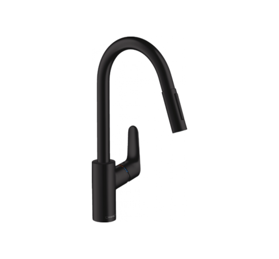 Смеситель Hansgrohe Focus 240 2jet для кухни с выдвижным изливом Matt Black (31815670)