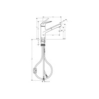 Змішувач Hansgrohe M427-H150 для кухні з висувним виливом (71814000)