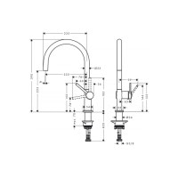 Змішувач Hansgrohe Talis 220 кухонний (72804800) Stainless Steel