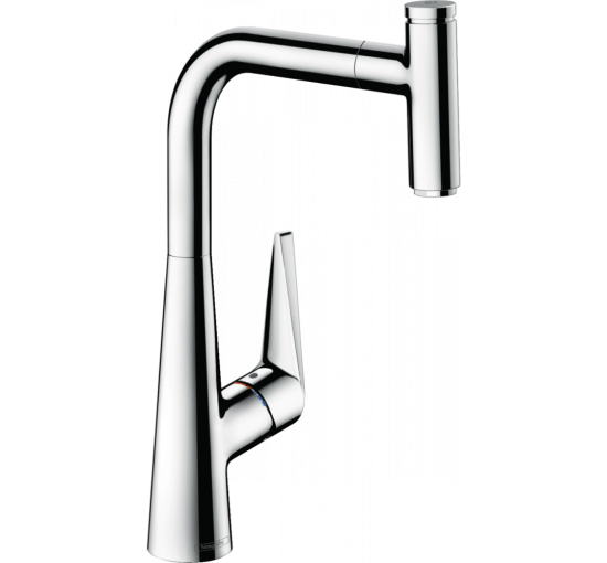 Смеситель на кухню с выдвижным шлангом HANSGROHE Talis Select M51 хром латунь 72821000