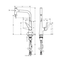 Смеситель на кухню с выдвижным шлангом HANSGROHE Talis Select M51 хром латунь 72821000