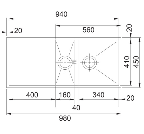 Кухонна мийка Franke Planar PPX 151 (122.0198.387) нержавіюча сталь - монтаж під стільницю - полірована