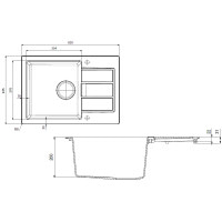 Кухонная мойка Franke Sirius SID 611-62 Slim (114.0497.939) из тектонайта - врезная - оборотная - цвет Белый (2 отверстия)