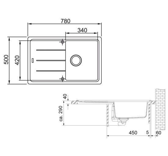 Кухонна мийка Franke Basis BFG 611-78 (114.0306.793) гранітна - врізна - оборотна - колір Мигдаль