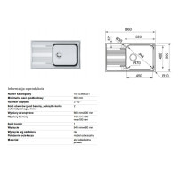 Кухонна мийка Franke SMART SRL 611-86 XL 860x500 декор (101.0456.706)