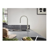 Смеситель Hansgrohe Talis M54 210 2jet кухонный с вытяжным изливом Stainless Steel (72800800)