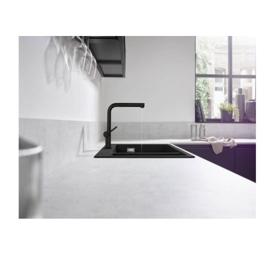 Змішувач Hansgrohe Talis M54 270 1jet кухонний ECO з витяжним виливом Matt Black (72845670)
