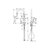 Смеситель Hansgrohe Talis M54 210 2jet кухонный с вытяжным изливом Stainless Steel (72800800)