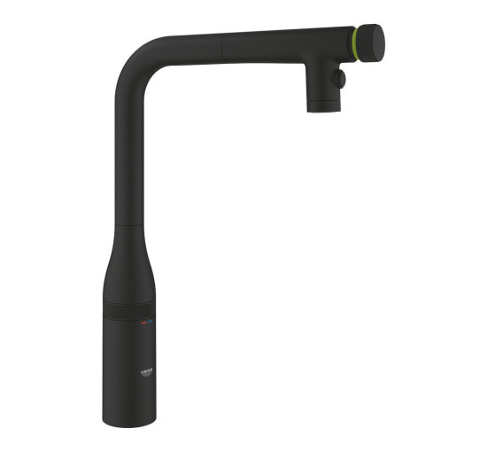 Смеситель для кухни с выдвижной воронкой GROHE Essence SmartControl черный латунь 31892KF0