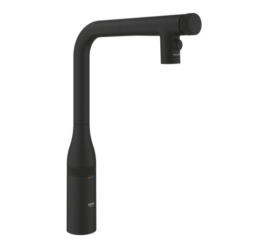 Смеситель для кухни с выдвижной воронкой GROHE Essence SmartControl черный латунь 31892KF0