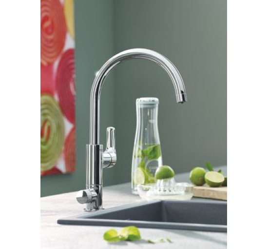 Смеситель для кухни с краном для фильтрованной воды GROHE Blue Pure Eurosmart хром латунь 30383000