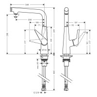 Змішувач для кухні одноважільний HANSGROHE Talis Select M51 хром латунь 72820800