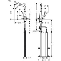 Змішувач hansgrohe Metris M71 для кухонної мийки, хром 73812000