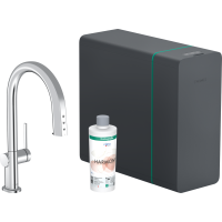 Змішувач hansgrohe Aqittura M91 SodaSystem 210 для кухонної мийки, хром 76836000