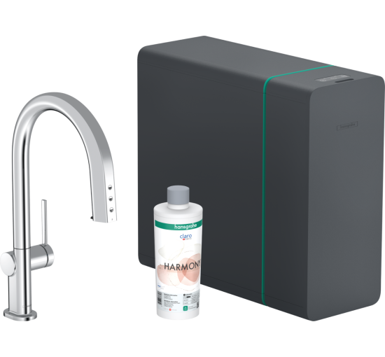 Змішувач hansgrohe Aqittura M91 SodaSystem 210 для кухонної мийки, хром 76836000