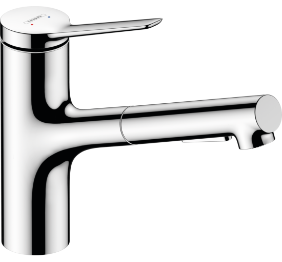 Смеситель hansgrohe Zesis M33 sBox с выдвижным сливом для кухонной мойки, хром 74821000