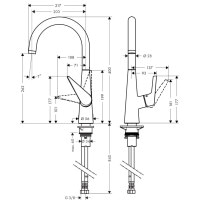 Смеситель hansgrohe Talis S для кухонной мойки 72810800 под сталь.