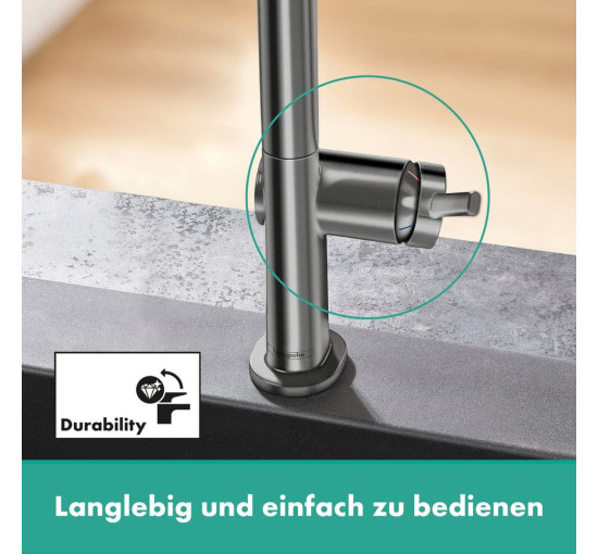 Змішувач для кухні із висувною лійкою HANSGROHE Talis M54&sBox чорний латунь 72809340
