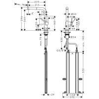 Смеситель для кухни с выдвижной воронкой HANSGROHE Talis M54&sBox черный латунь 72809340