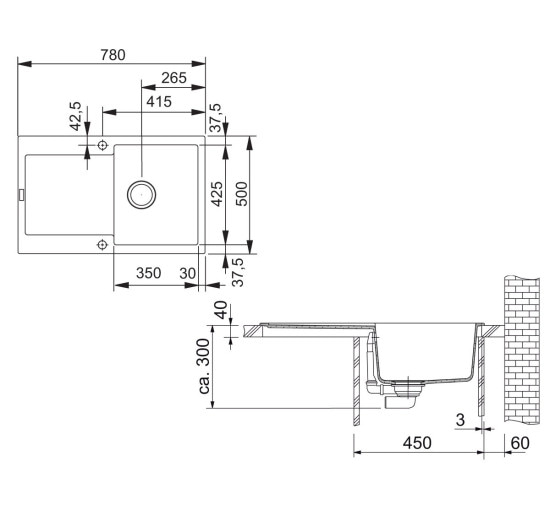 Кухонная мойка Franke Maris MRG 611 (114.0306.799) гранитная - врезная - оборотная - цвет Миндаль