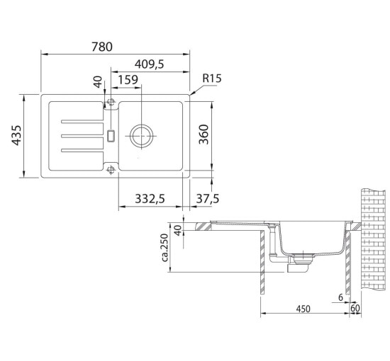 Кухонная мойка Franke Strata STG 614-78 (114.0327.903) гранитная - врезная - оборотная - цвет Сахара