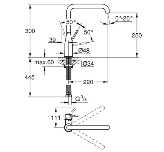 Смеситель для кухни Grohe Essence (30269000)