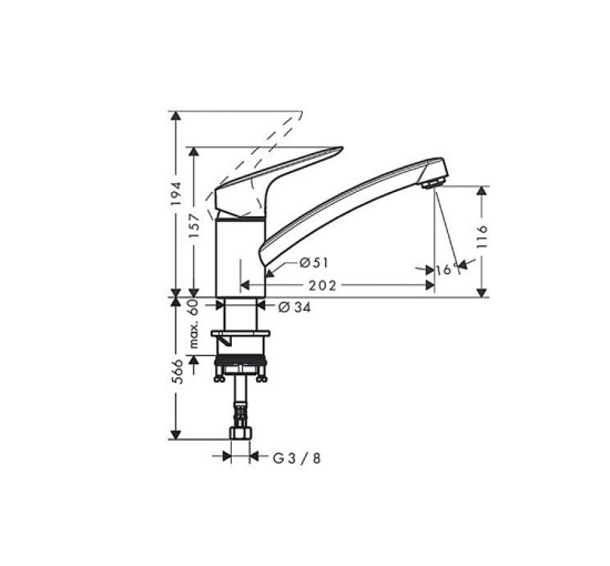 Смеситель Hansgrohe Logis 120 для кухни (71830000)