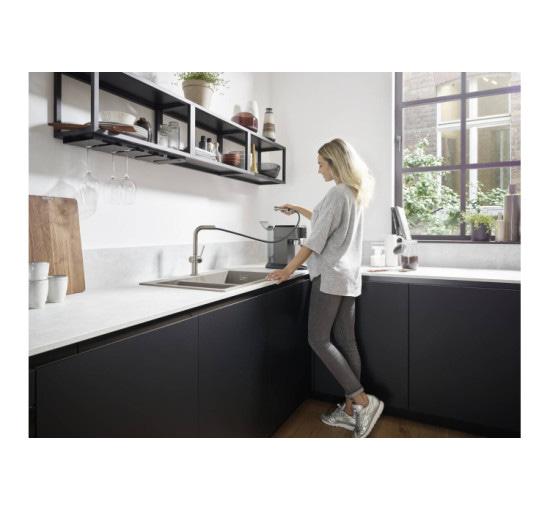 Смеситель Hansgrohe Talis M54 270 1jet кухонный с вытяжным изливом (72808000)