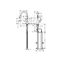 Смеситель Hansgrohe Talis M51 200 2jet для кухни с вытяжным изливом Sbox (73851000)