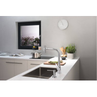 Змішувач Hansgrohe Talis Select 300 2jet кухонний з витяжним виливом Sbox (73867000)