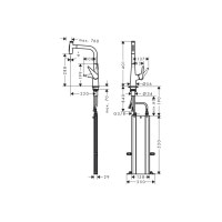 Змішувач Hansgrohe Talis Select 300 2jet кухонний з витяжним виливом Sbox (73867000)