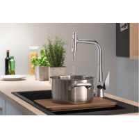 Змішувач Hansgrohe Talis Select 300 2jet кухонний з витяжним виливом Sbox (73867000)
